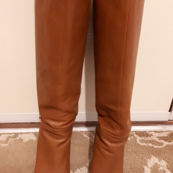 Long Brown Leather Boots, Size 36 - Picture 2 of 4